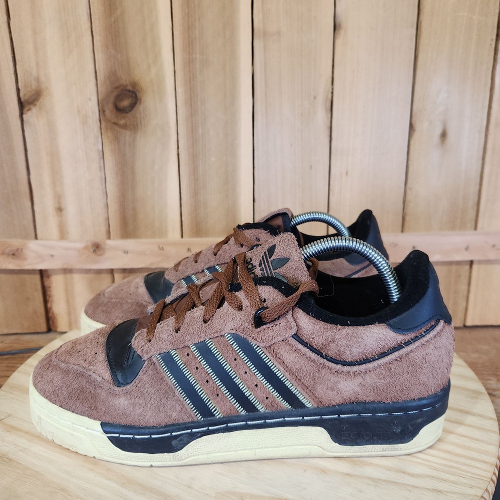Adidas Rivalry 86 Low Shoes Mens 8 Brown Suede Black Casual Sneakers IF6265